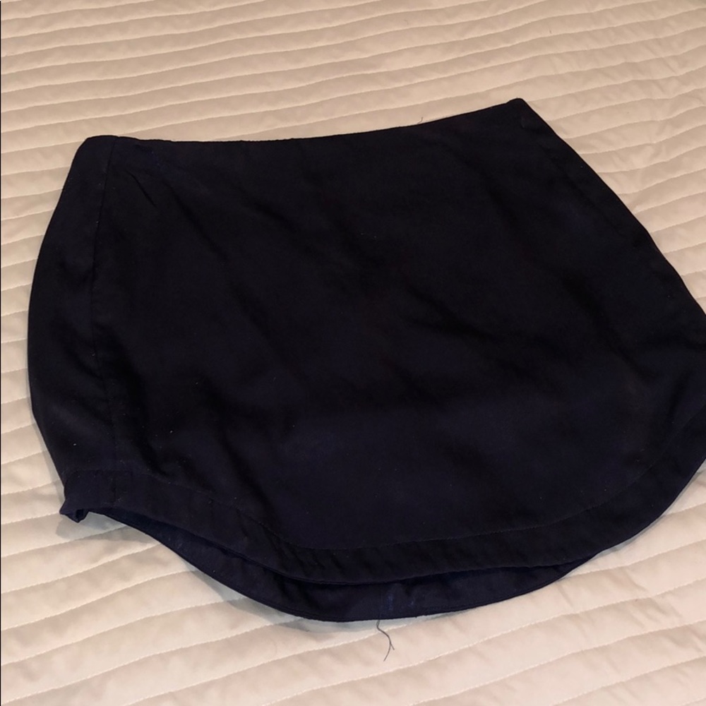 Silk navy mini skirt